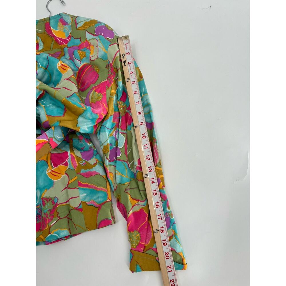 Mila Schon Vintage Dress Blazer Womens 42 / 48 Multicolor Floral Ruffles Layered - Picture 8 of 16